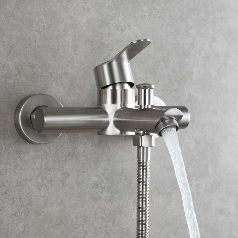 CIENCIA Tecmolog Stainless Steel Bathroom Shower Tub Faucet Wall-Mounted, Brushed Nickel, SNA516 - Image 4